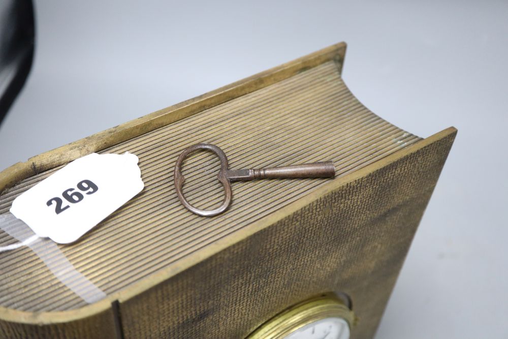 A French novelty bronze book-shaped clock, height 29cm